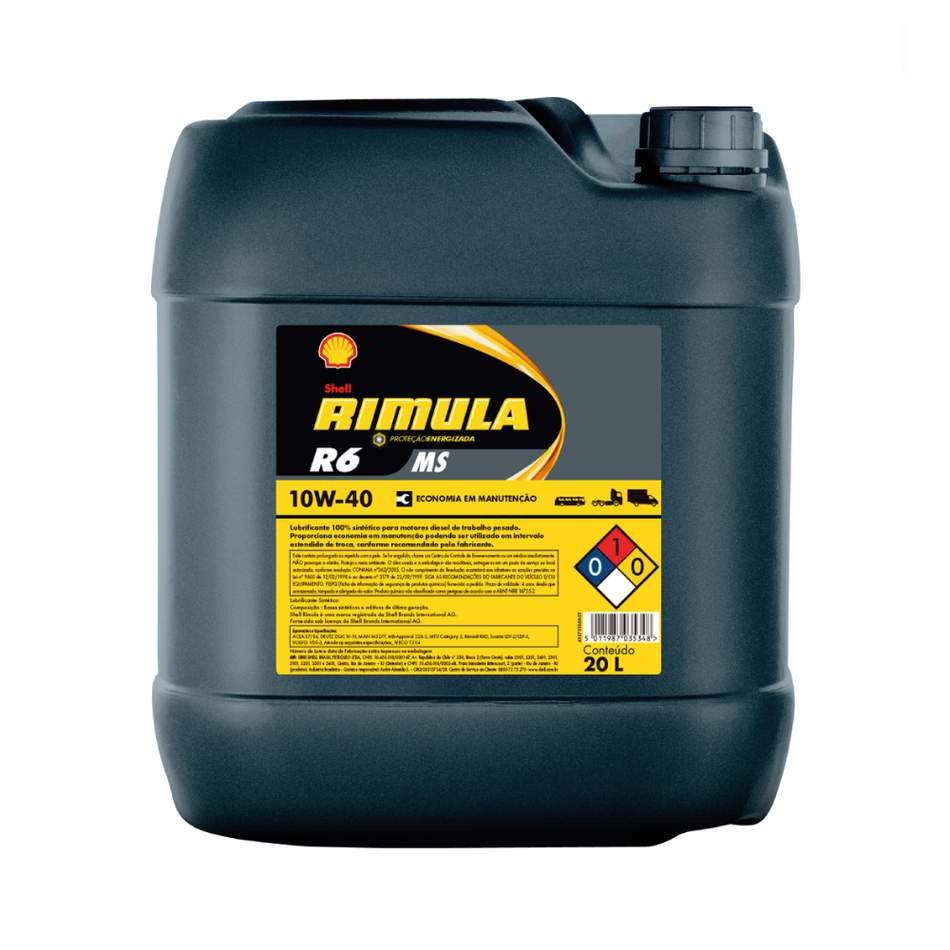Óleo 10W40 Shell Rimula MS R6 20L